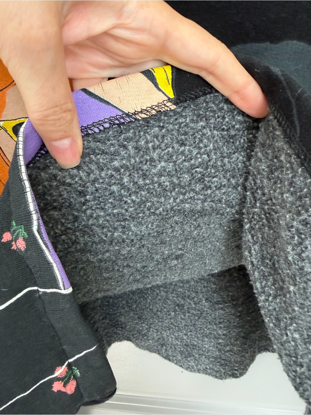 Zara Black Cropped Crewneck Sweater with Colorful Girls Illustration S - Picture 7 of 7
